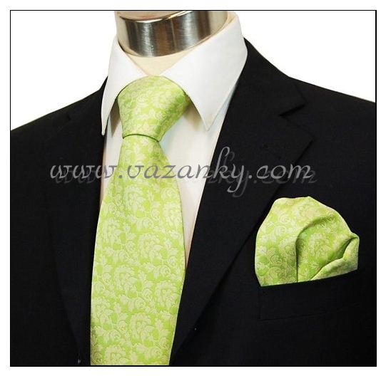 Kravata - vázanka Zelená se vzorem