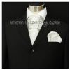 Kravata - vázanka Stříbrná kravatová šála s kapesníčkem