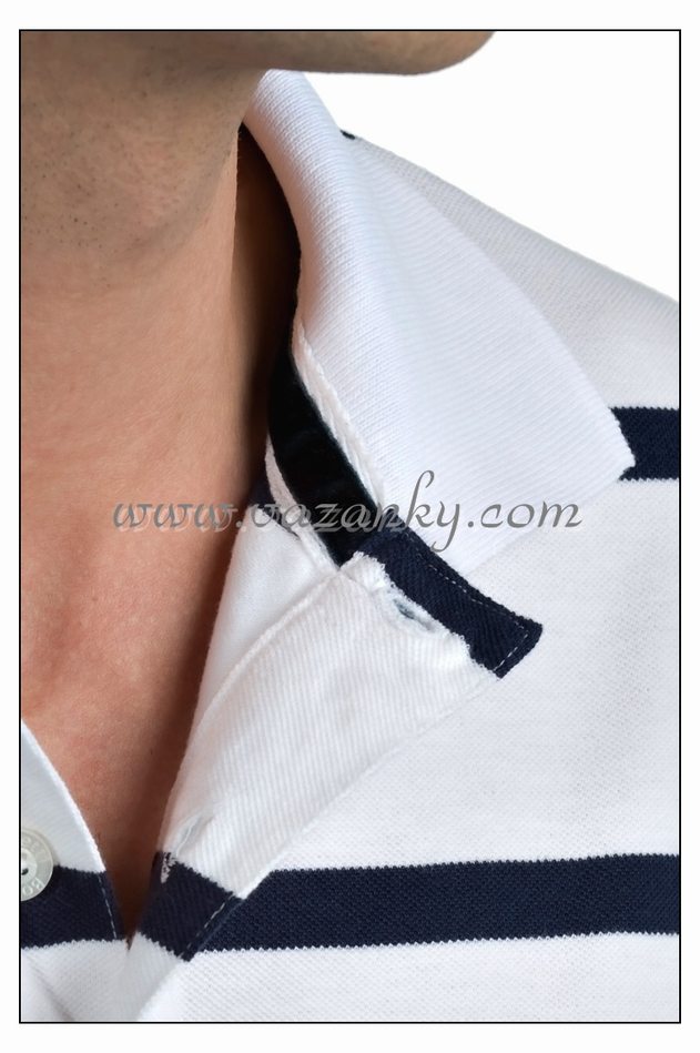 Kravata - vázanka Polo-košile bílá s modrými proužky
