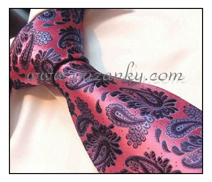 Kravata - vázanka Růžová s fialovým vzorem